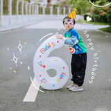 酷依宝 生日装饰气球送女孩周年纪念日后备箱惊喜周岁生日布置派对数字6