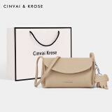 CinvaiKrose官网包包女包轻奢侈斜挎包女士包包2025新款品牌休闲小包单肩包 CK女包-奶杏生日礼物送女友