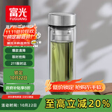 富光尊爵玻璃杯 男女士双层水杯 高硼硅玻璃 304茶隔杯子泡茶杯400ml