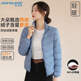 真维斯（Jeanswest）羽绒服女春秋轻薄羽绒服女短款白鸭绒轻便薄款外套女款浅蓝色S