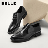 百丽男鞋2025商务正装休闲增高软底真皮鞋 黑色A2247（三接头款） 39