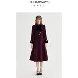 LULUALWAYS我爱露露冬季时髦气质淑女高腰伞裙长款半身裙女 紫色 L