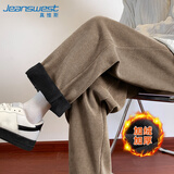 真维斯男士秋冬裤子加绒加厚雪尼尔直筒裤男生宽松大码垂感灯芯绒裤子