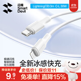 闪魔（SmartDevil）苹果数据线PD30W/20W快充线type-c to lightning接口iPhone14/13/12/系列ipad air2苹果充电线0.3m