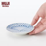 无印良品 MUJI 波佐见烧 豆皿 小碟子 蘸料碟 凉菜碟 调味碟 吐骨碟 家用 青海波纹 大纹 4英寸