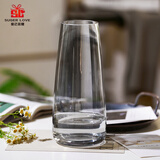 爱已装糖简约窄口烟灰色22cm玻璃艺术花瓶绿植水培容器客厅摆件生日礼物