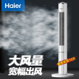 海尔（Haier） 电风扇家用塔扇遥控定时落地扇轻音摇头办公室无叶风扇立式电扇空气循环扇落地扇卧室风扇 【1米1加高经典旋钮款】