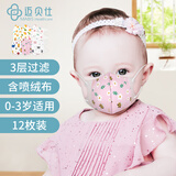 迈贝仕婴儿口罩0-3岁3d立体儿童口罩宝宝新生儿彩色小童12枚小美款随机