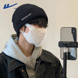 回力（Warrior）毛线帽男士秋冬季包头保暖针织帽子嘻哈时尚潮牌显脸小冷帽百搭女