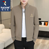 啄木鸟（TUCANO）夹克外套男士短款加绒加厚茄克衫新款潮流休闲百搭棉衣男装上衣服 2307-卡其色 XL 【120-135斤】