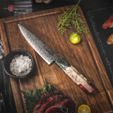冠（Grand Sharp Art of knife）菜刀67层大马士革钢日式厨房刀具套装水果切菜片刀日本AUS10钢芯 DMS-121D万用刀