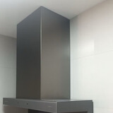 抽吸油烟机装饰罩不锈钢加高围板烟罩定制遮丑一体成型加厚 哑光灰 直接下单不发货