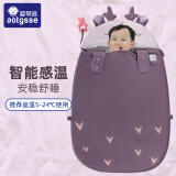 AOTGSSE爱蒂逊婴儿睡袋纯棉恒温宝宝防踢被新生儿童睡袋秋冬加厚婴儿抱被 里赛麋鹿【防惊跳】三合一款 建议0-1岁宝宝(身高85CM以内 )