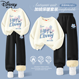 迪士尼（Disney）童装卡通可爱女童套装2025冬季新款加厚加绒儿童冬装女孩保暖衣服