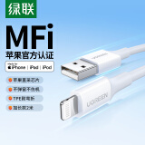 绿联（UGREEN）【MFi认证不弹窗】苹果充电线快充数据线USB to Lightning适用iPhone14/13/12/11手机平板ipad2m