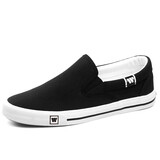 回力帆布鞋男女春季低帮小白鞋一脚蹬北京布鞋休闲懒人情侣鞋子 黑色HL903 41