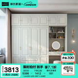 林氏家居衣柜卧室衣柜出租房用现代简约大衣柜子储物柜衣橱家居家具JO12D 1.6米衣柜+边柜+顶柜*2+妆镜凳