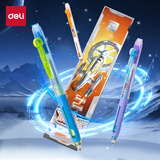 得力（deli）六边形战神按动中性笔 0.5mm双球珠ST头消音学生考试中性笔刷题笔 备考考试专用黑色3支/盒