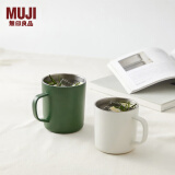 无印良品（MUJI）不锈钢 双层马克杯  水杯 杯子 保温保冷 白色 490ml