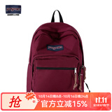 JANSPORT杰斯伯双肩包女男复刻暮光学生电脑包旅行背包书包 4QVA04S深紫酒红-侧袋+隔层