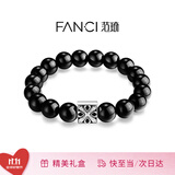 范琦（Fanci）黑曜石能量守护石手串情侣手链高级感好运女友男士友老公生日礼物 【男款】守护能量手串 19cm（推荐体重135-175斤内）