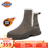 Dickies女士雪地靴女靴冬季加绒加厚短靴保暖棉鞋靴子 驼色 38 