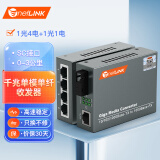 netLINK 千兆单模单纤光纤收发器 光电转换器 商业级 千兆1光4电+1光1电3KM SC口 一对 外置电源DC5V