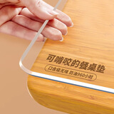 蘭麗坊 pvc透明桌布防水防油免洗防烫热餐桌茶几垫塑料软玻璃水晶板 食品级斜边圆角透明1.5mm足厚 60*120cm一张