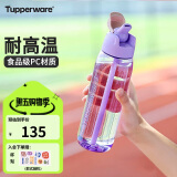 特百惠（Tupperware）乐动750ML塑料杯大容量运动户外便携水杯子带吸管双饮 冰沙紫