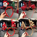 阿宝丽圣诞节发箍发卡成人儿童可爱装饰品头饰棕色毛绒鹿角铃铛头箍1个