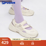 斐乐（FILA）FUSION斐乐玛丽珍凉鞋女鞋新款凉拖魔术贴海螺沙滩鞋 古白色/燕麦色-AO 38.5