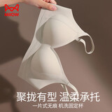 猫人无痕内衣女士小胸聚拢文胸提拉上托防下垂无钢圈性感聚拢胸罩灰M