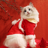 华元宠具（hoopet）猫咪衣服过年喜庆唐装猫猫冬季保暖衣小猫衣服新年拜年舞狮服装 恭喜发财舞狮唐装 L：根据图片尺寸选择