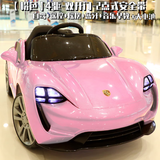 爱童保时儿童电动车4轮玩具车带遥控1-3-4岁可坐人摇摆儿童车生日礼物 旗舰粉：四驱12V大电池皮座