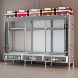 碧桃园 合金接口简易布衣柜钢管加粗全钢架出租房宿舍挂衣家用卧室收纳 220CM创意间【全钢架】