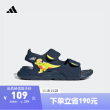 adidas SWIM SANDAL魔术贴凉鞋男女小童儿童阿迪达斯官方轻运动 藏青/柠檬黄/橙红 28码