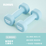 朗威哑铃女士哑铃套装组合小学儿童小哑铃练臂肌塑形初学健身家用器材 【纯铁】水蓝色-0.5kg*2只 1KG 起【健身塑型】