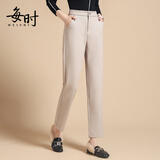 每时女装仿毛呢休闲裤女秋冬新款哈伦裤烟管裤西装女裤子女2889麦29