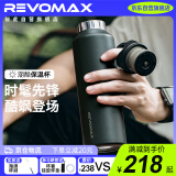 REVOMAX锐虎单手开盖水杯无螺纹保温杯男士大容量保冷杯砂石绿592ml