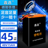 鑫选电动车锂电池磷酸铁锂蓄电池电动摩托车专用大容量外卖家用电瓶 亿维圆柱电芯48V 15AH【极空板】 极空蓝牙保护板+BMS均衡延长寿命