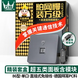 万级网络面板直通式 超五类网线插座面板盒 一位单口86型网口电脑水晶头直插模块 灰色1-14615