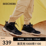 斯凯奇（Skechers）高帮男士工装靴冬季保暖防寒马丁靴休闲鞋雪地增高男靴65731 黑色/BLK 40