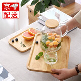 威尔基木托盘实木木质茶点碟子木盘水果盘早餐茶盘盘子木头点心盘咖啡碟 咖啡长方托盘40*30cm