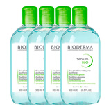 贝德玛（BIODERMA）原装进口粉水卸妆水 舒妍多效温和洁肤液眼唇脸三合一敏感肌可用 2000ml 控油蓝水四瓶