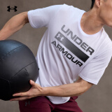 安德玛（UNDERARMOUR）男子训练运动短袖T恤1329582 白色100 2XL