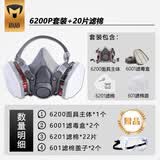 迈盾防毒防尘面具 防喷漆电焊农药化工粉尘活性炭硅胶面罩 煤矿隧道面具 6200P套装+送20片加厚棉+1个护目镜