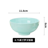 子睿 青玉餐具单品碗碟家用瓷釉下彩餐具饭碗面碗深盘子骨碟勺大汤碗 4.75英寸罗汉饭碗（青玉瓷） 1头
