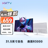 KKTV 31.5英寸 曲面高清显示器 广视角  微边框 75Hz 低蓝光爱眼 可壁挂 电脑显示屏 K32QB