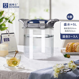 玻绅士水桶纯净水桶饮水机桶家用玻璃水桶储水用纯净水桶大容量功夫茶储 带硅胶软管【B款2-3人使用】5L