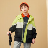 马骑顿（MQD）童装男女童春秋款韩版休闲连帽风衣 牛油果色 110